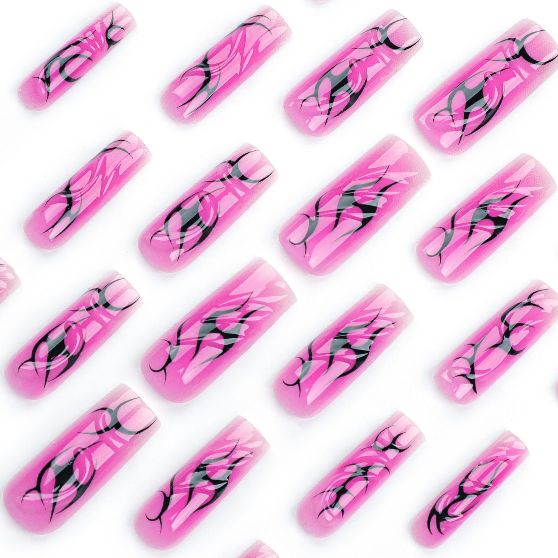 Wholesale 24 Pieces/box Smudge Press-on Nails Kits Nail Stickers ACC-NS-LeFan057