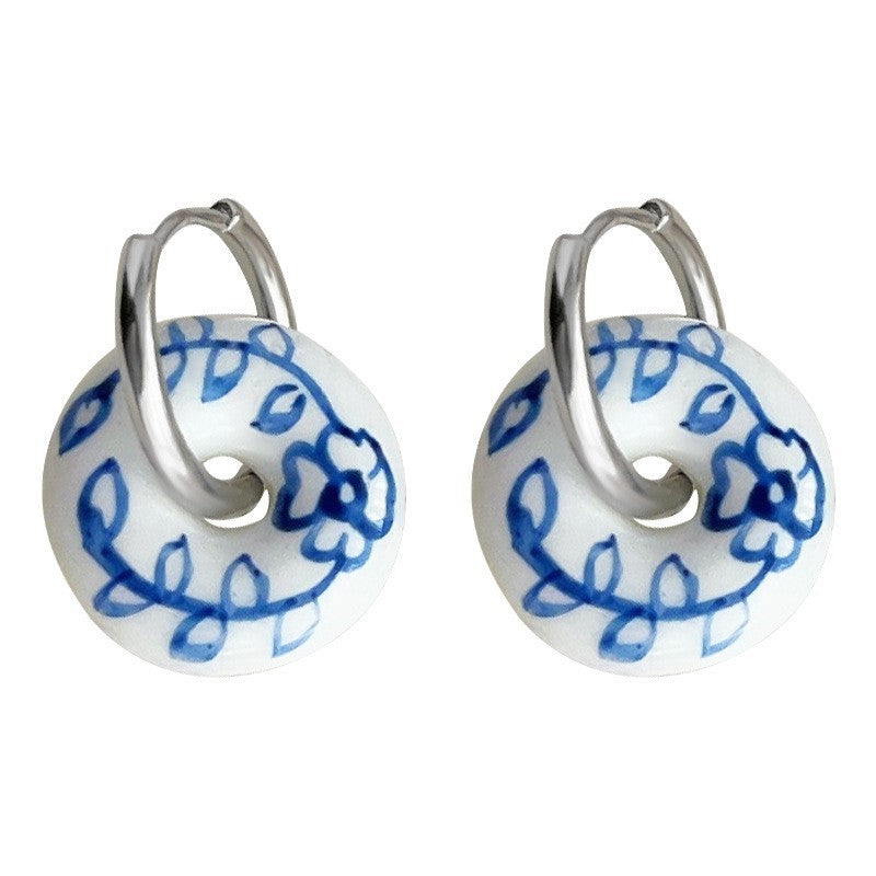 Wholesale Blue and white porcelain series earrings
