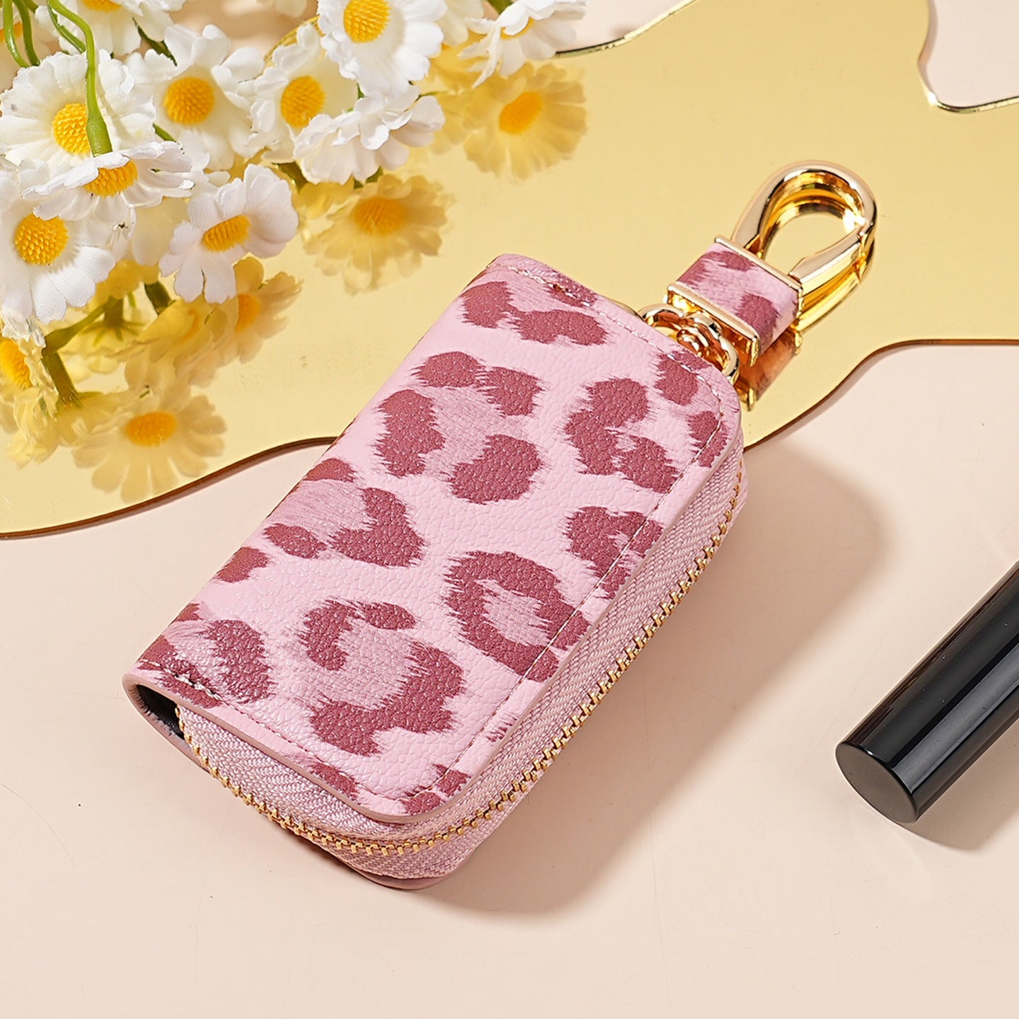 Wholesale PU Leather Leopard Print Car Key Holder Wallet Stylish Everyday Fashion Accessory Unisex Gift For Car Owners