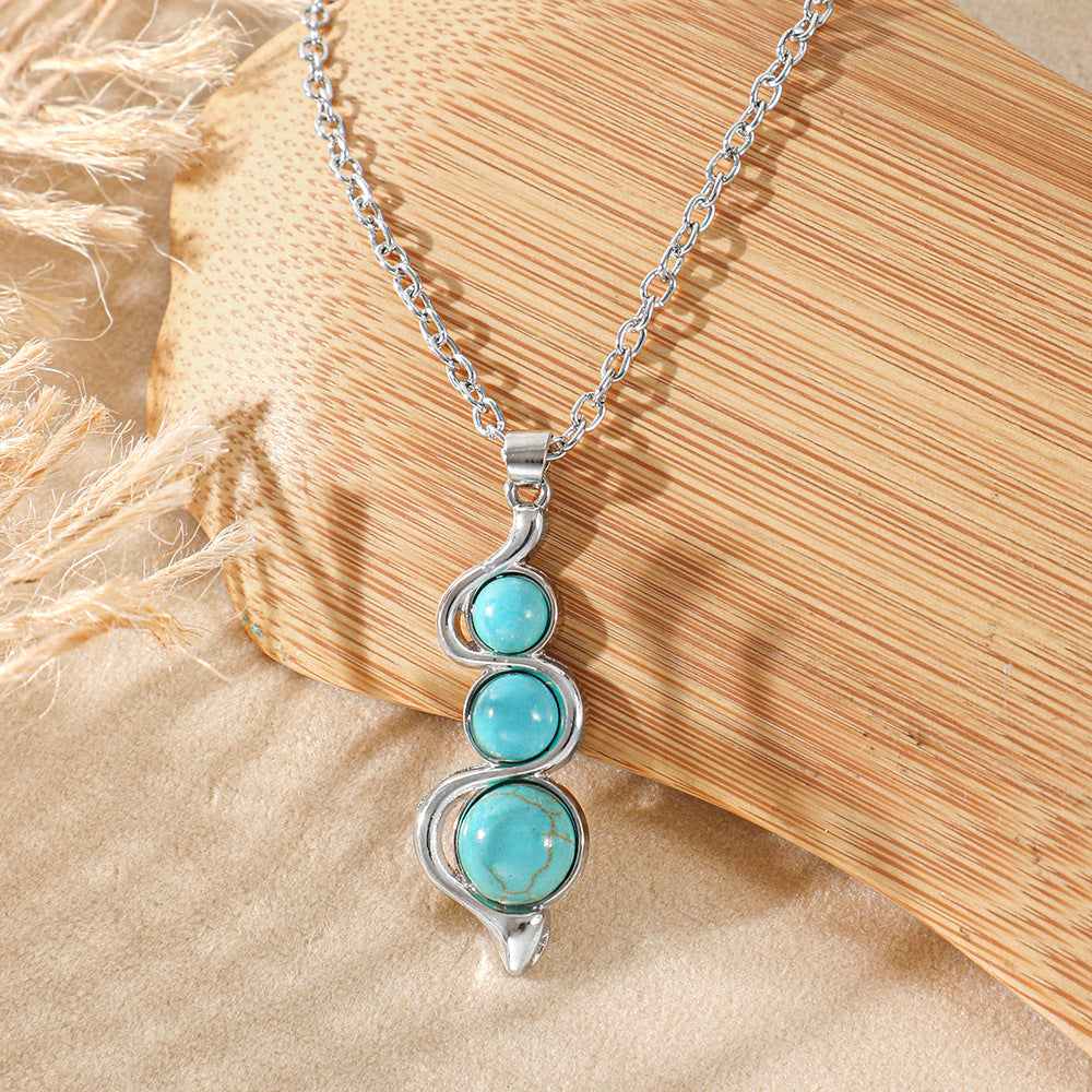 Wholesale Bohemian Heart Drop Pendant Necklace - Ethnic Style Zinc Alloy Inlay for Everyday Fashion Accessory