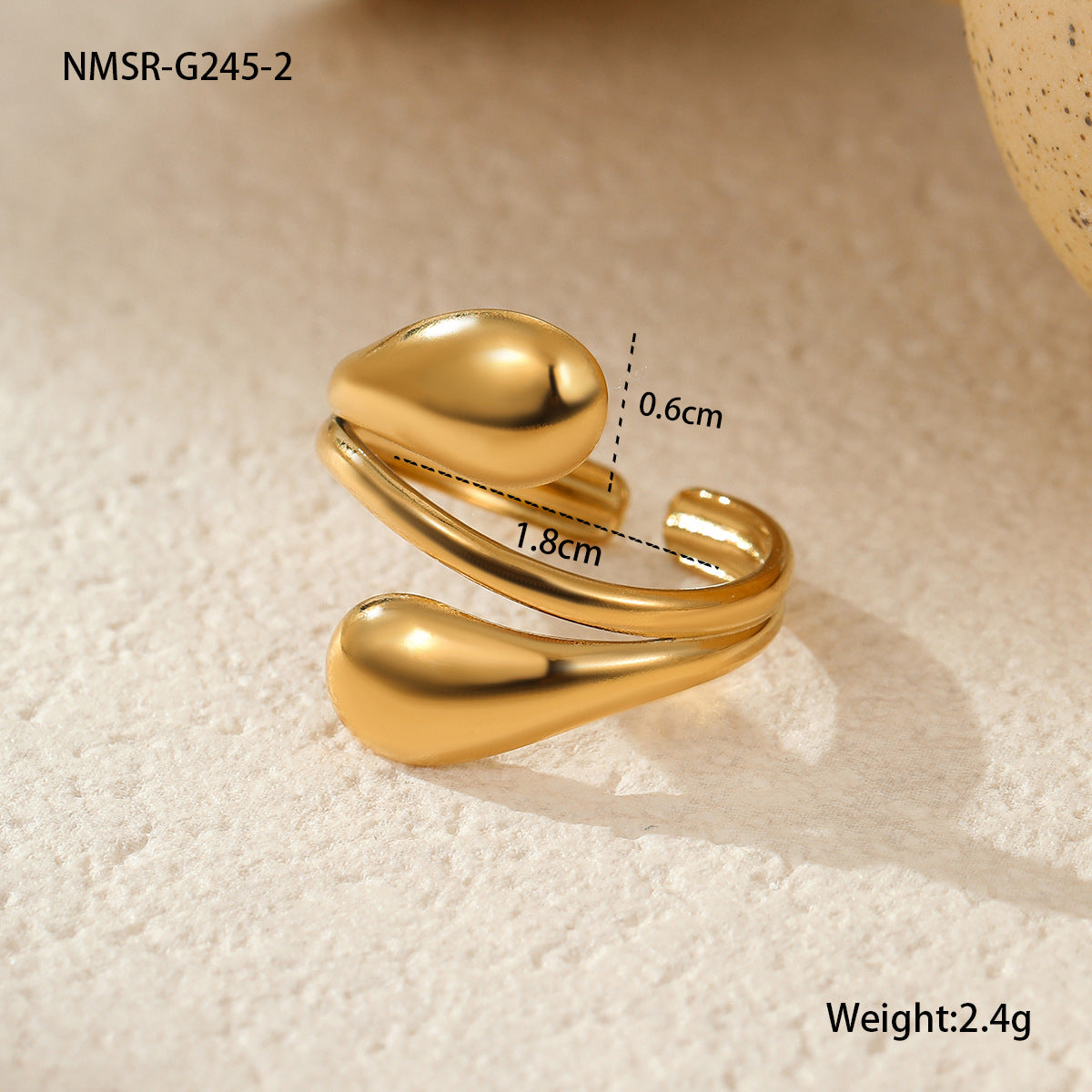 Wholesale  stainless steel ring 18k gold simple ring jewelry