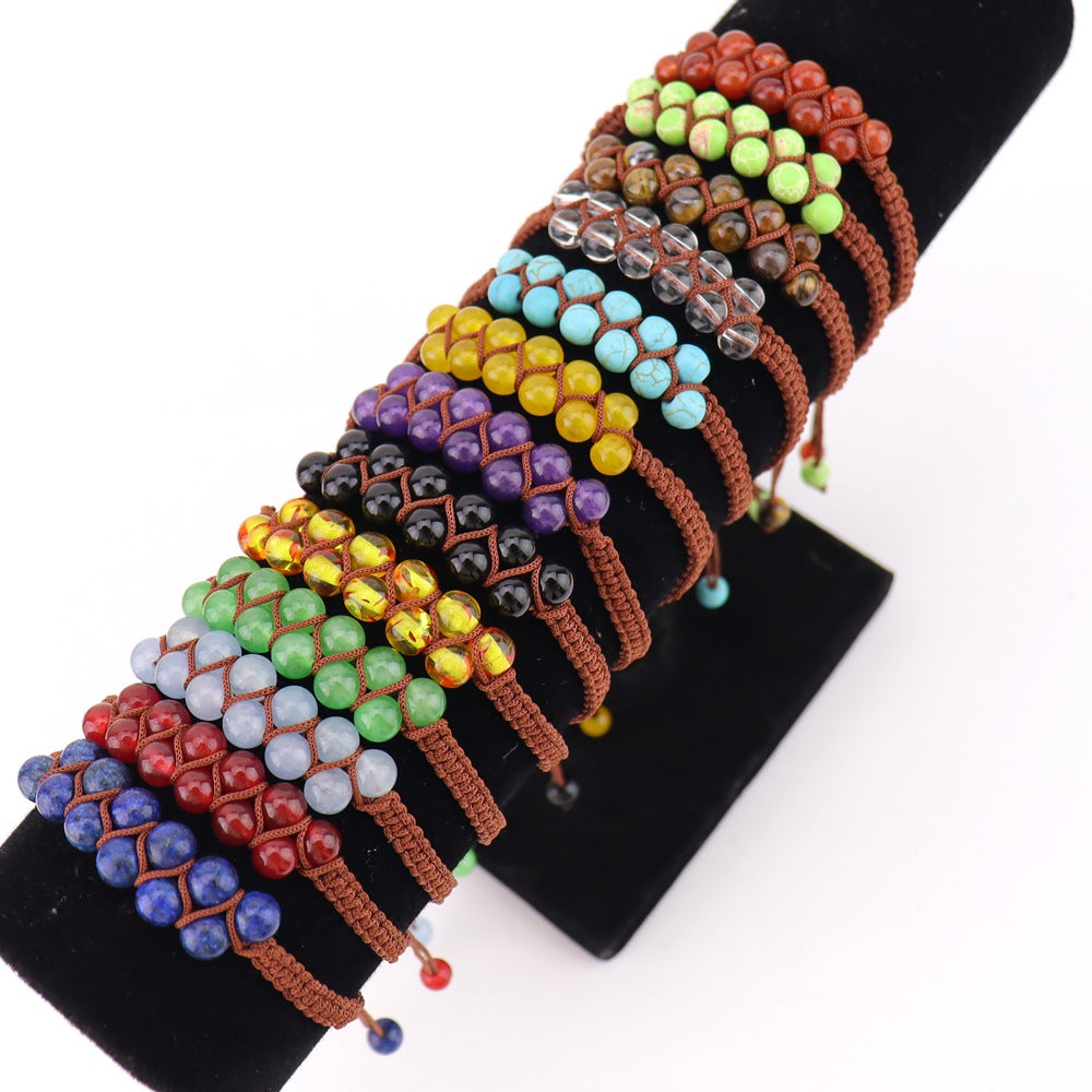 Wholesale Bohemian Handwoven Crystal Double Row Bracelet - Fashion Accessory for Everyday Wear