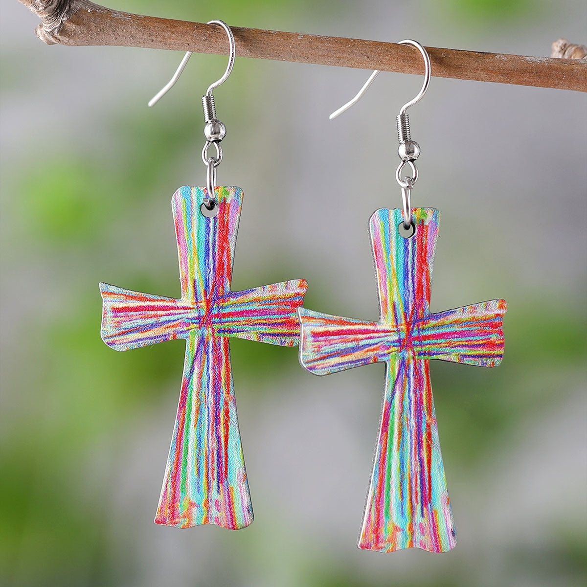 Wholesale  Wooden Double-sided Earrings