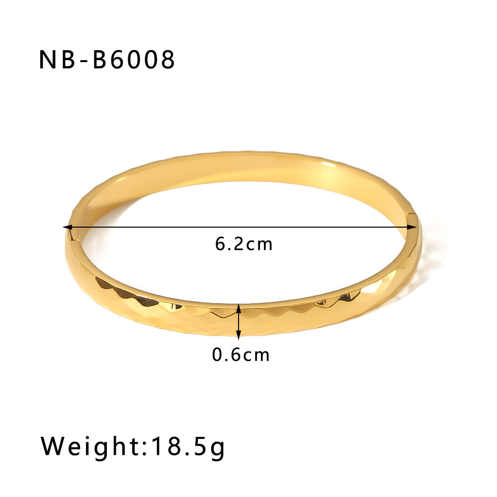 Wholesale Zircon Bracelet Numbers Rhombus Pattern Five-pointed Star Stainless Steel Gold-plated Bracelet ACC-BT-Xiny012