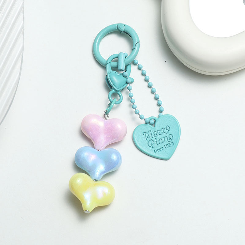 Wholesale Lake Blue Heart Charm Set - Resin Alloy DIY Jewelry Accessory for Bag Decoration