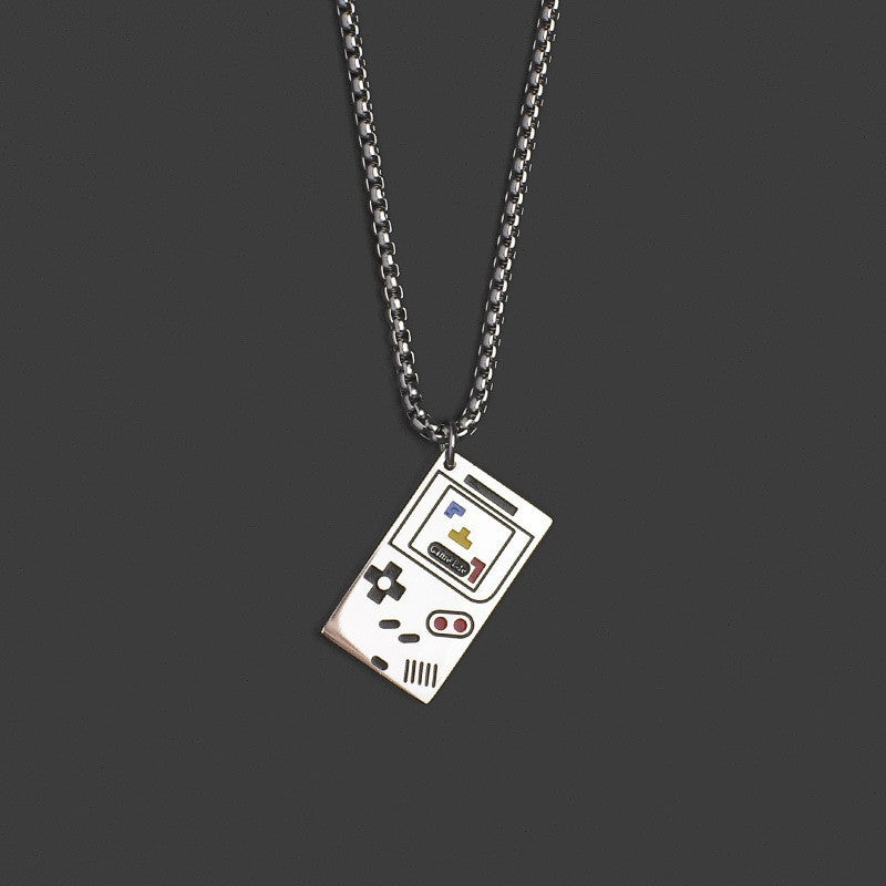 Wholesale Men S Game Console Pendant Necklace Minimalist Hip Hop Titanium Steel Chain Casual Streetwear Jewelry Gift Boutique Resale
