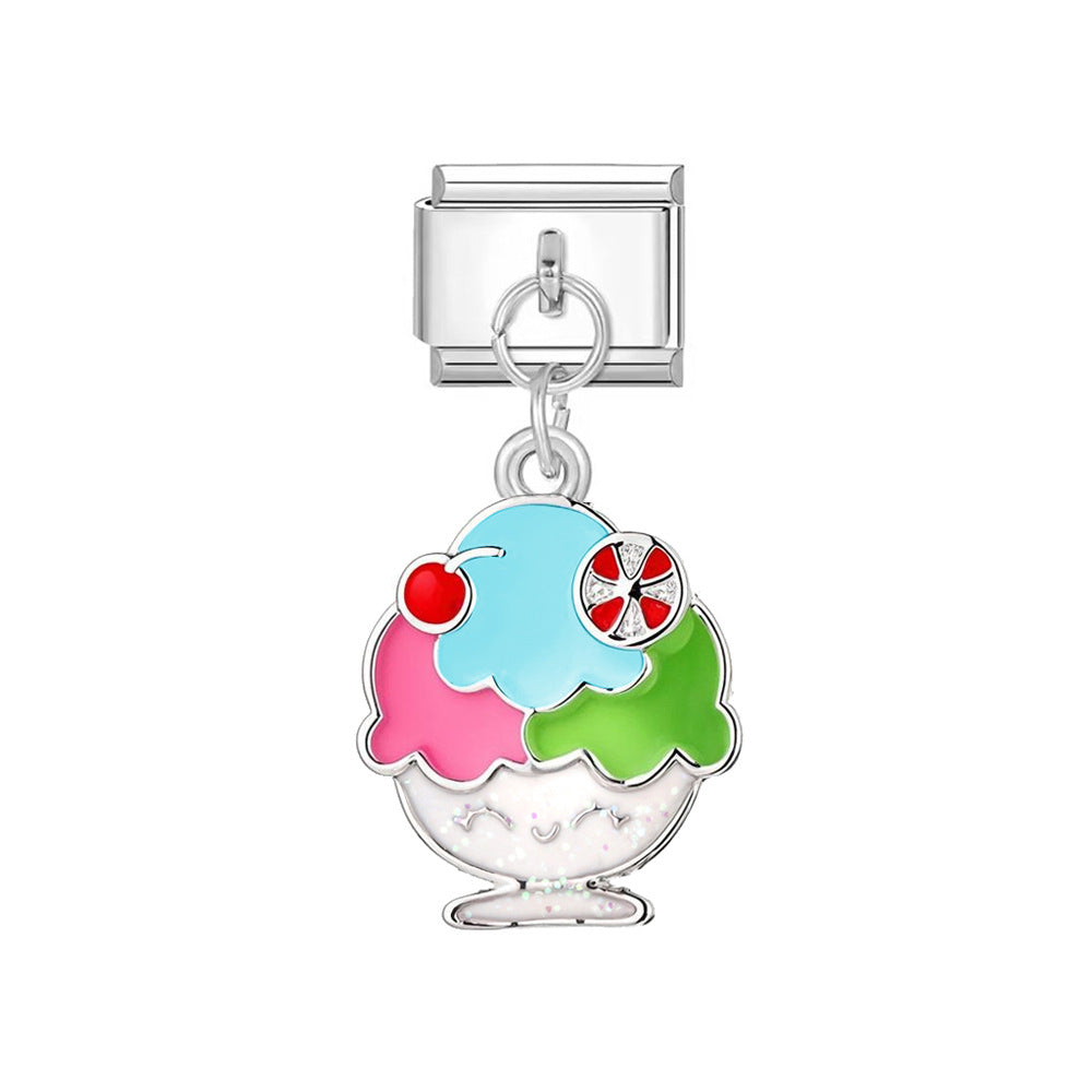 Wholesale Italian Charm Bracelet 9mm DIY Single Hook    Creative Stainless Steel Composable Bracelet