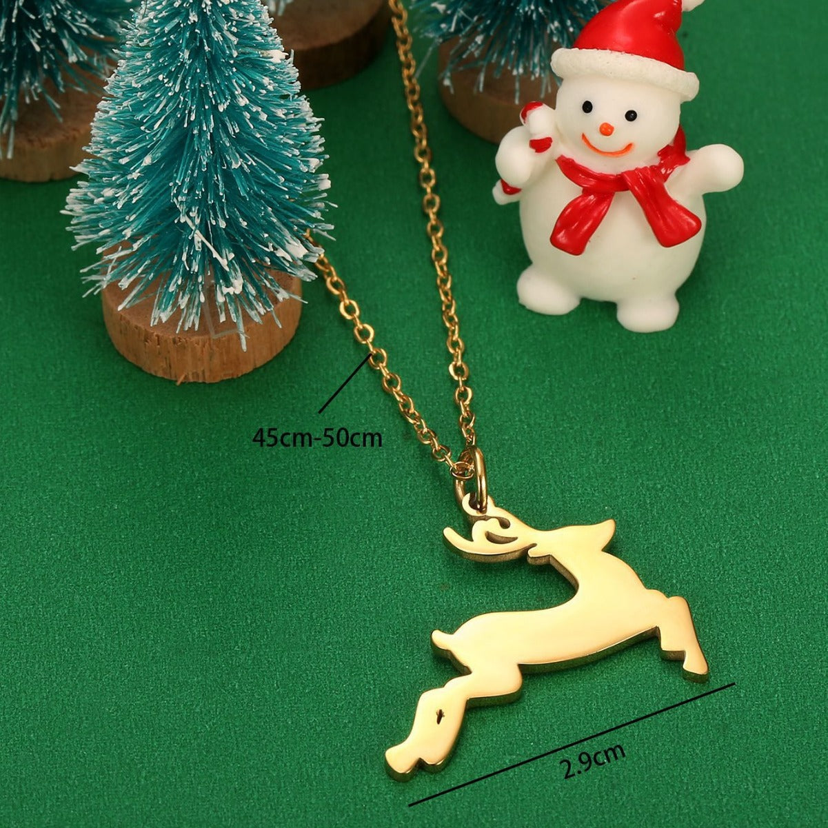 Wholesale Christmas cartoon oil dripping colorful elk necklace