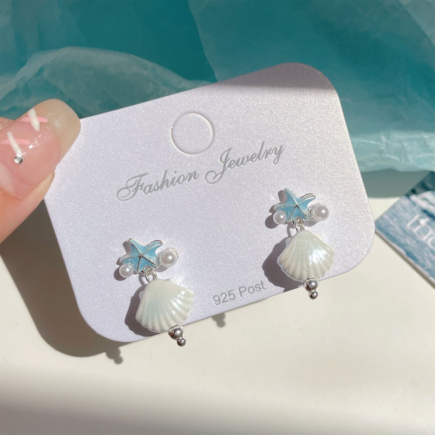 Wholesale Starfish Blue Earrings