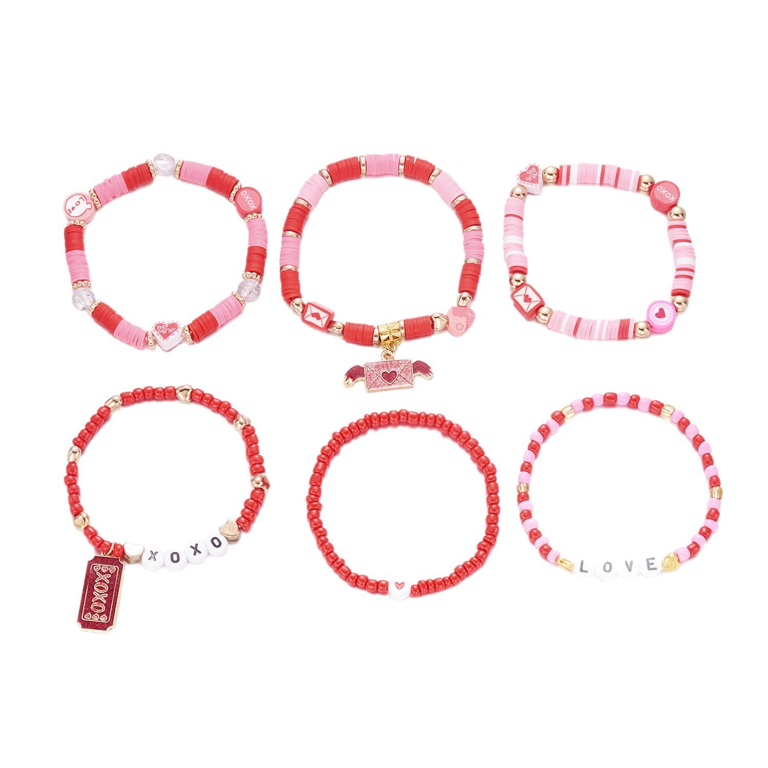 Wholesale Valentine' s Day Elastic Multi-Layered  Bracelet
