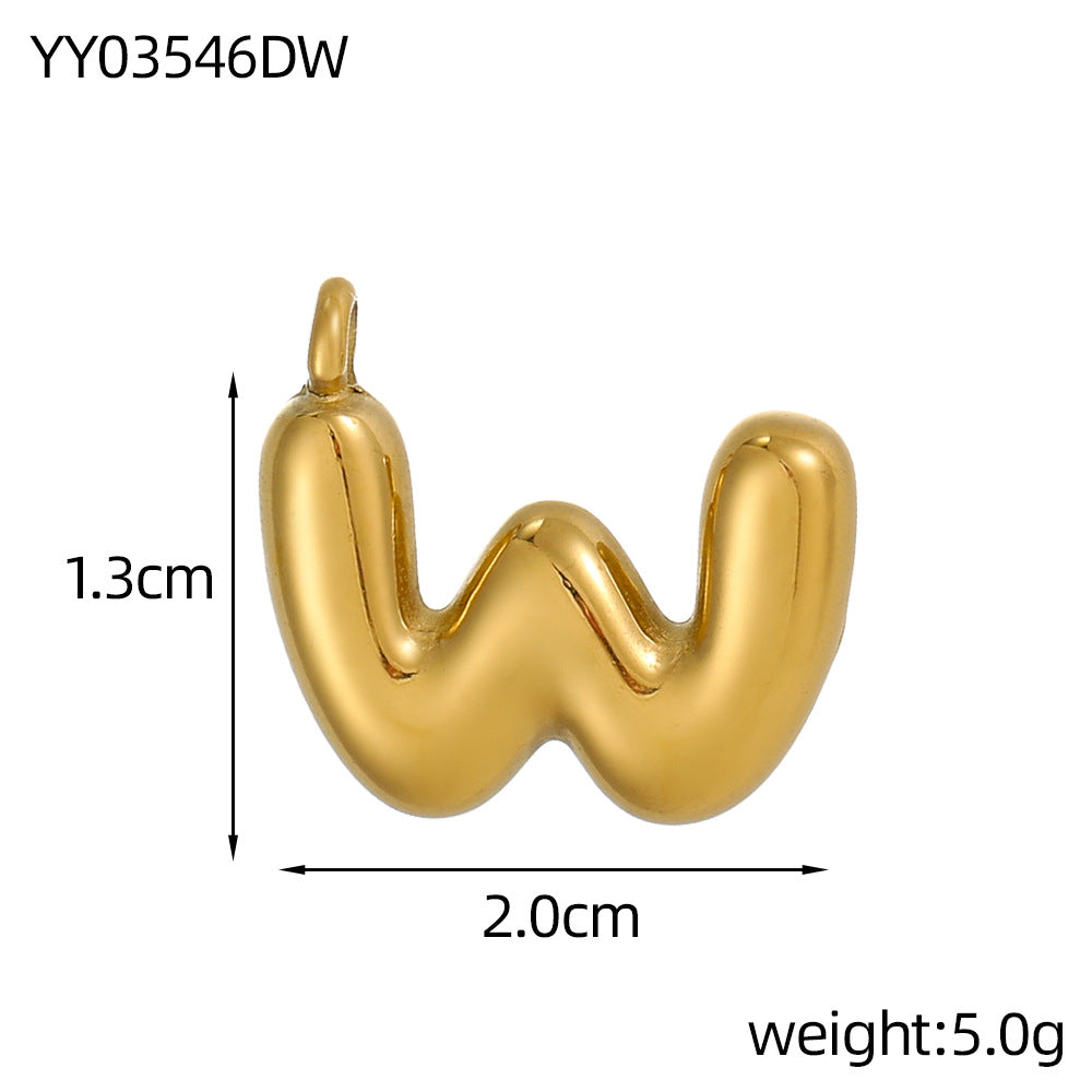 Wholesale Stainless steel bubble letter pendant necklace accessories