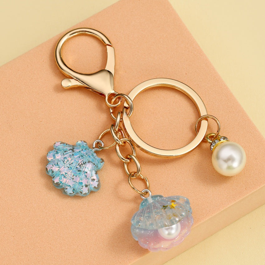 Wholesale Acrylic Pearl Shell Keychain ACC-KC-RongRui036
