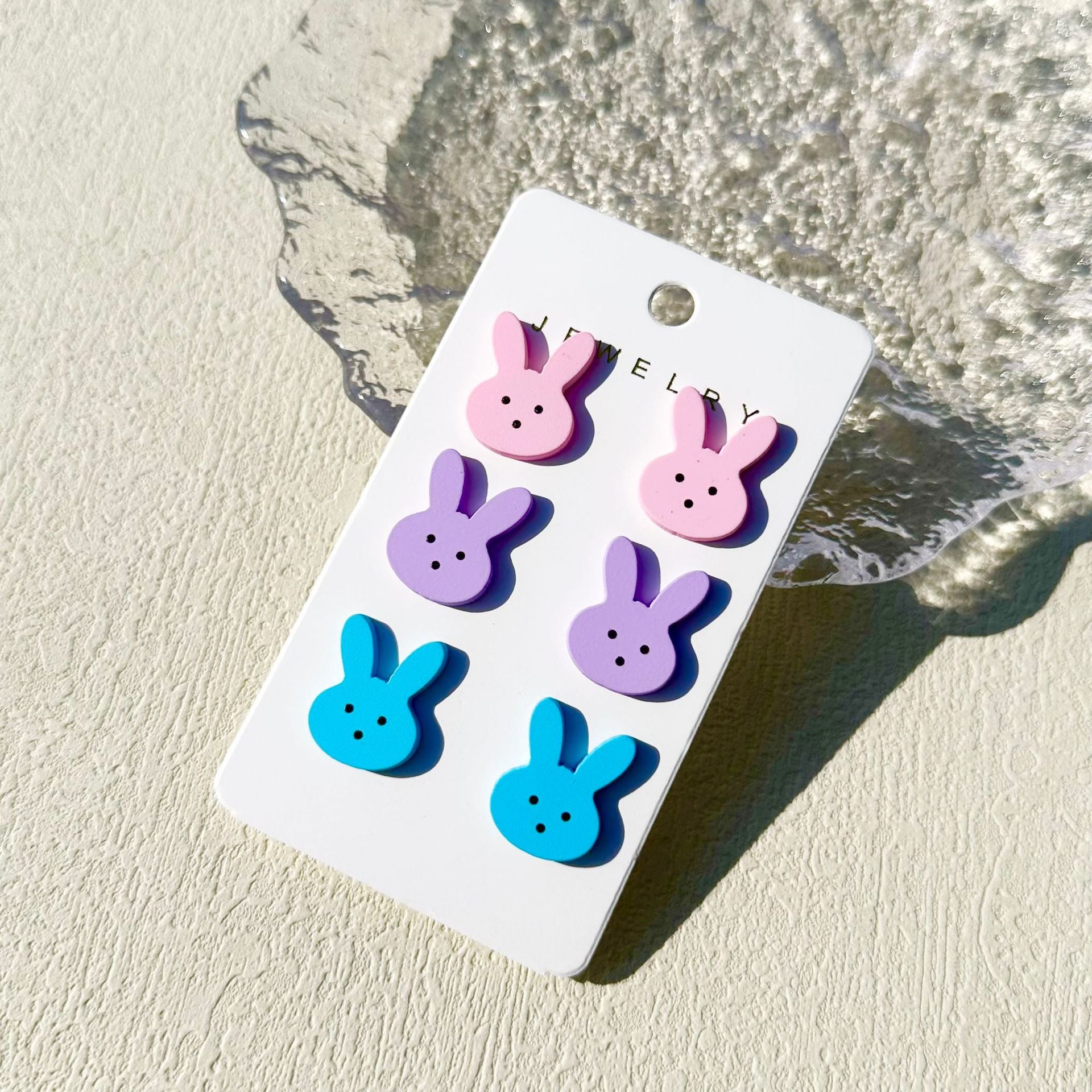 Wholesale Clay texture acrylic earrings Easter rabbit egg carrot earrings