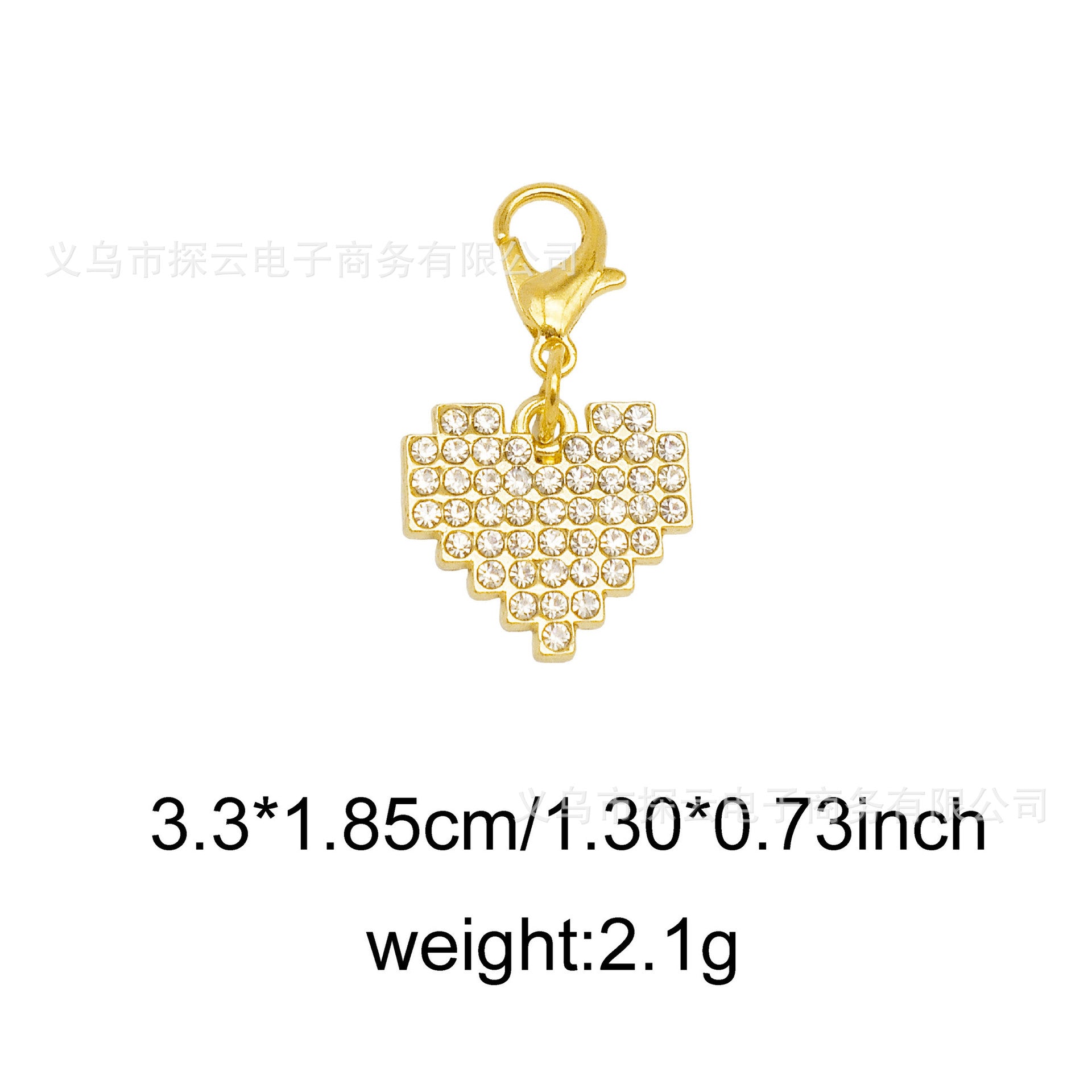 Wholesale Bowknot Heart-Shaped Zircon Diamond   Charms