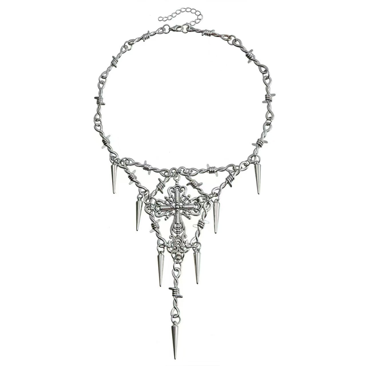 Wholesale Trendy Alloy Cross Pendant Necklace with Cross Chain for Hip Hop Party - Jewelry Accessory