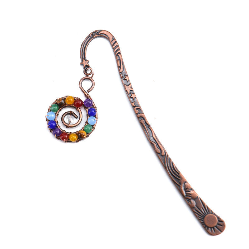 Wholesale Natural Stone Colorful Crystal Beads Conch Tree of Life Bookmark ACC-BM-HanX005