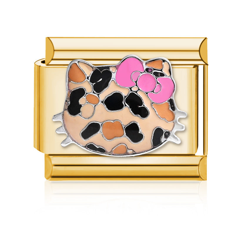 Wholesale 9mm Italian Charm Starter Bracelets DIY Leopard Stainless Steel Composable Bracelet