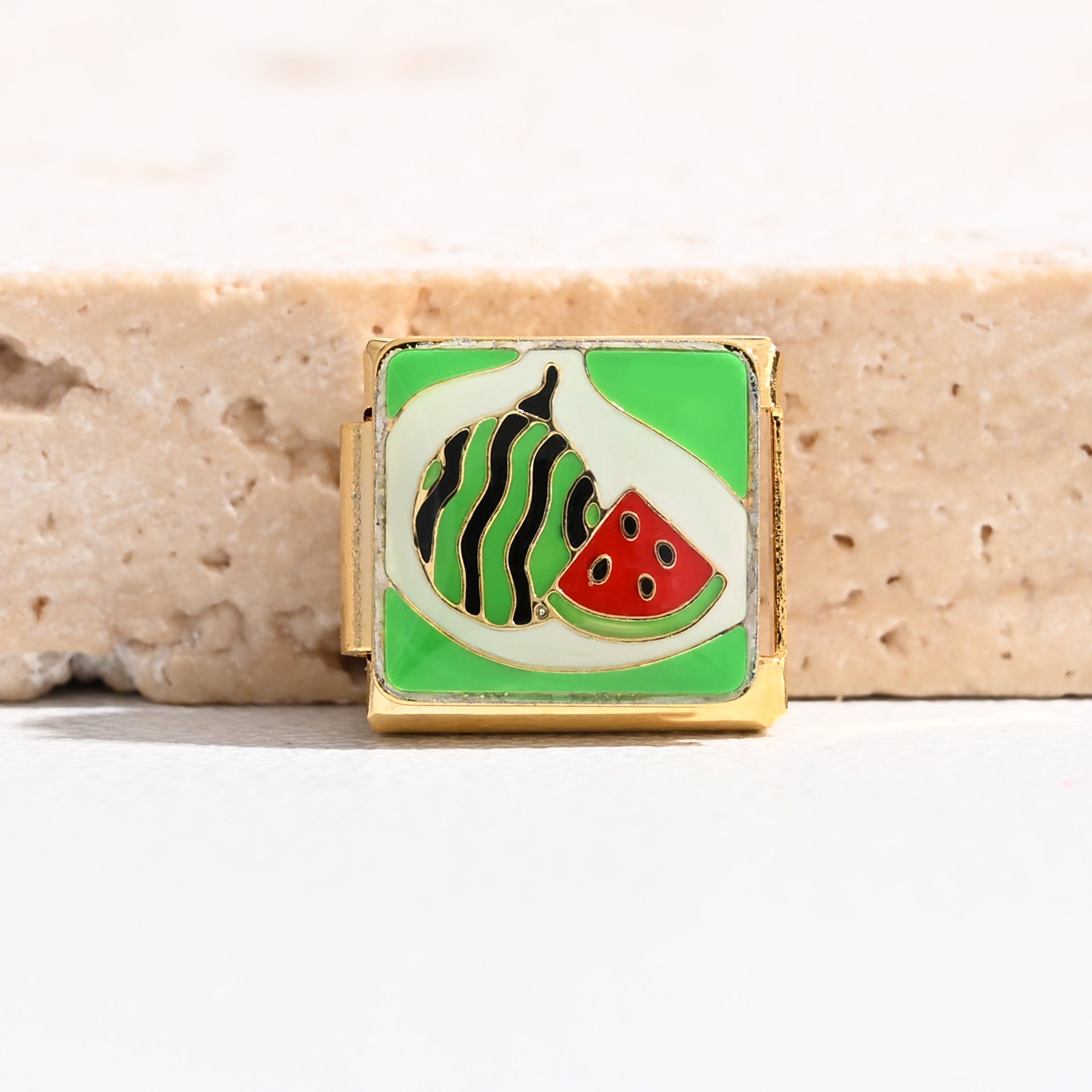 Wholesale  Italian Charm Bracelet 9mm DIY gold fruit series Creative Stainless Steel Composable Bracelet