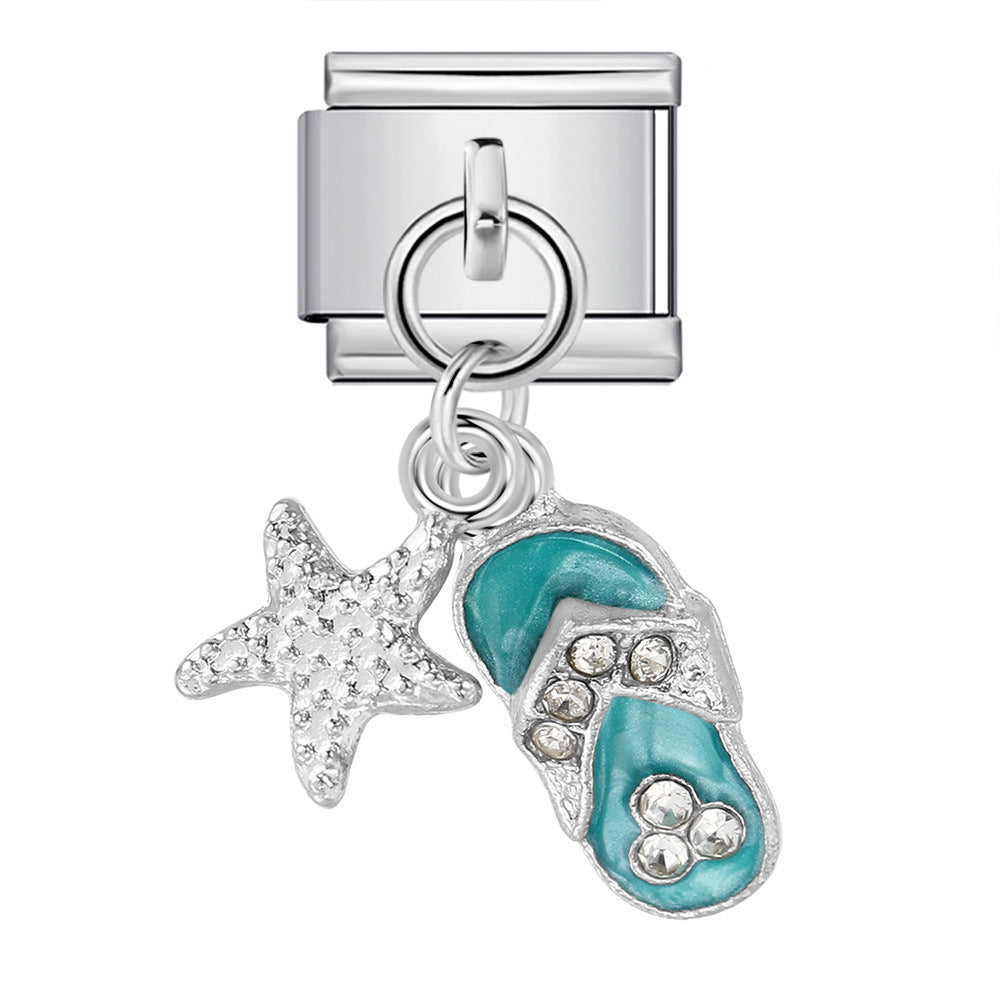 Wholesale 5pcs  Italian Charm Bracelet 9mm DIY  cute hookCreative Stainless Steel Composable Bracelet