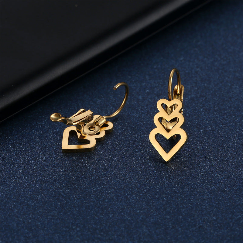 Wholesale Simple Stainless Steel Heart Earrings ACC-ES-MinM029
