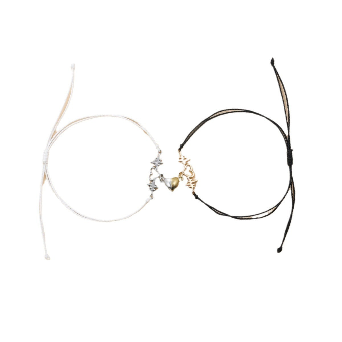 Wholesale Cord braided heart couple bracelet