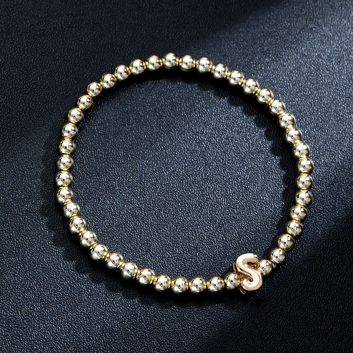 Wholesale Glossy Letter Beaded Elastic Bracelet for Women