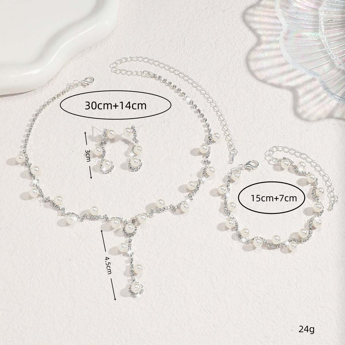 Wholesale Necklace and earrings jewelry set versatile accessories for banquet dresses