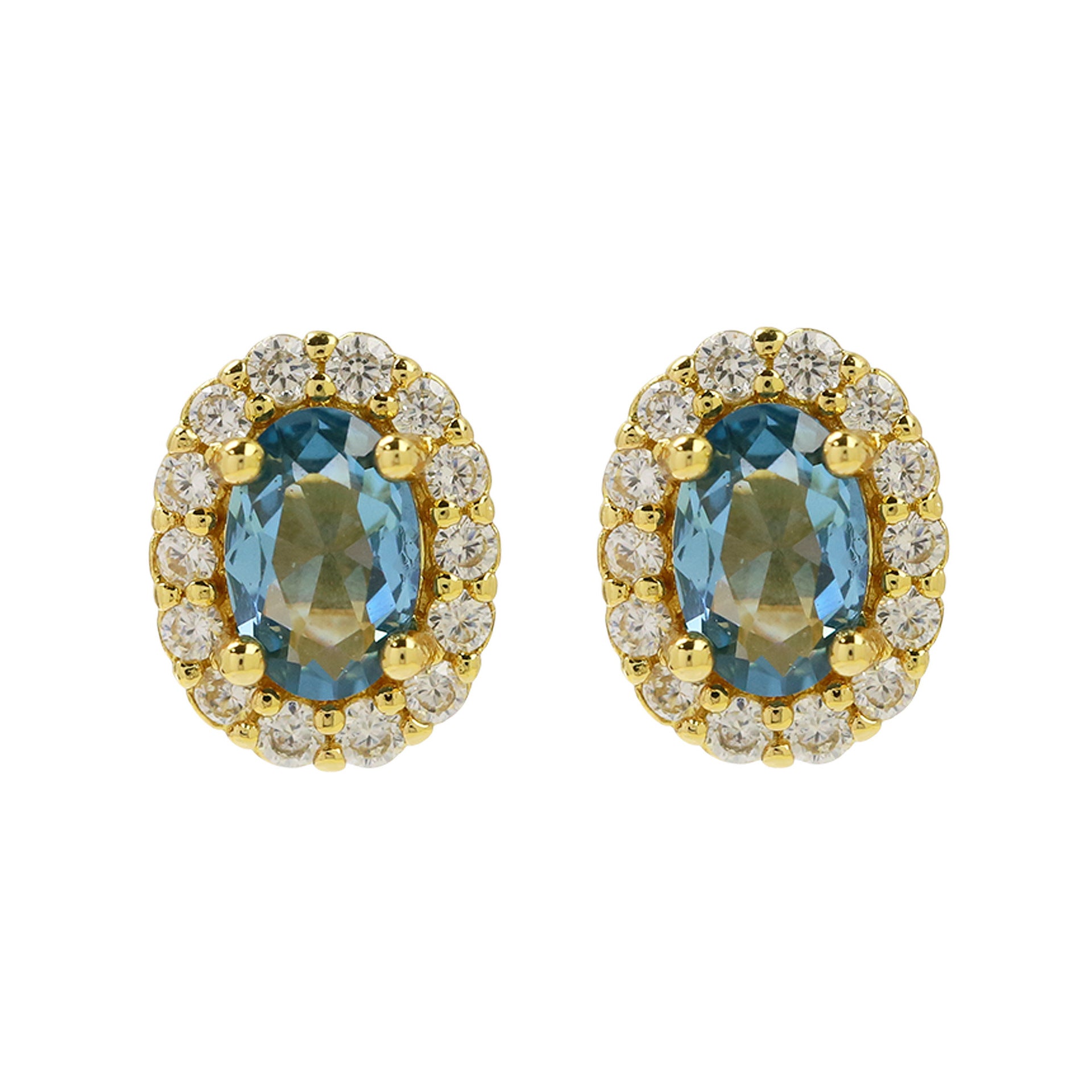 Wholesale  Brass Color Gem December Birthstone Birthstone Earrings