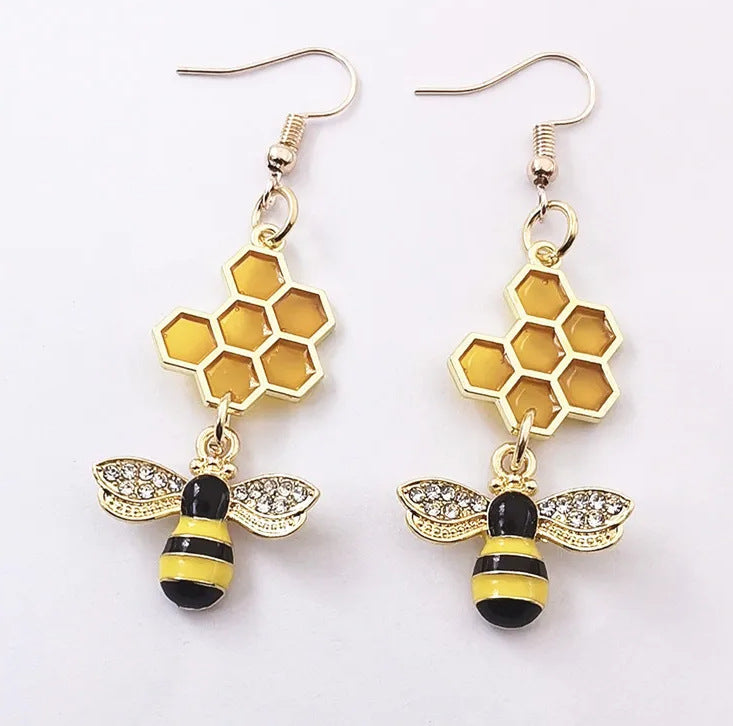 Wholesale asymmetrical matching cartoon insect earrings