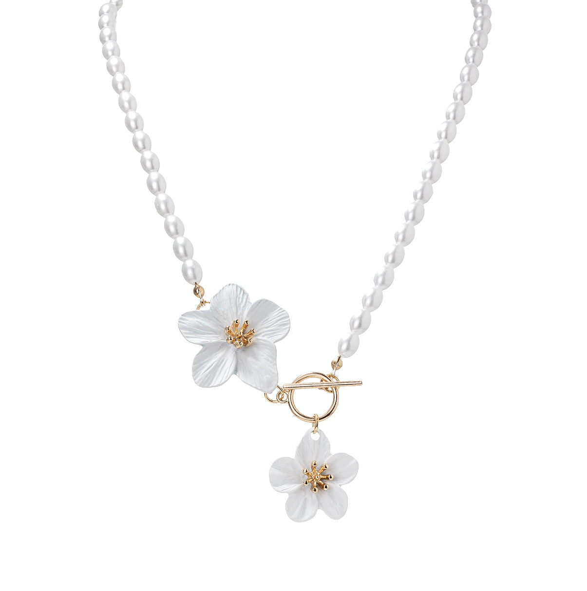 Wholesale Three-dimensional Flower OTbuckle Chain  Necklace