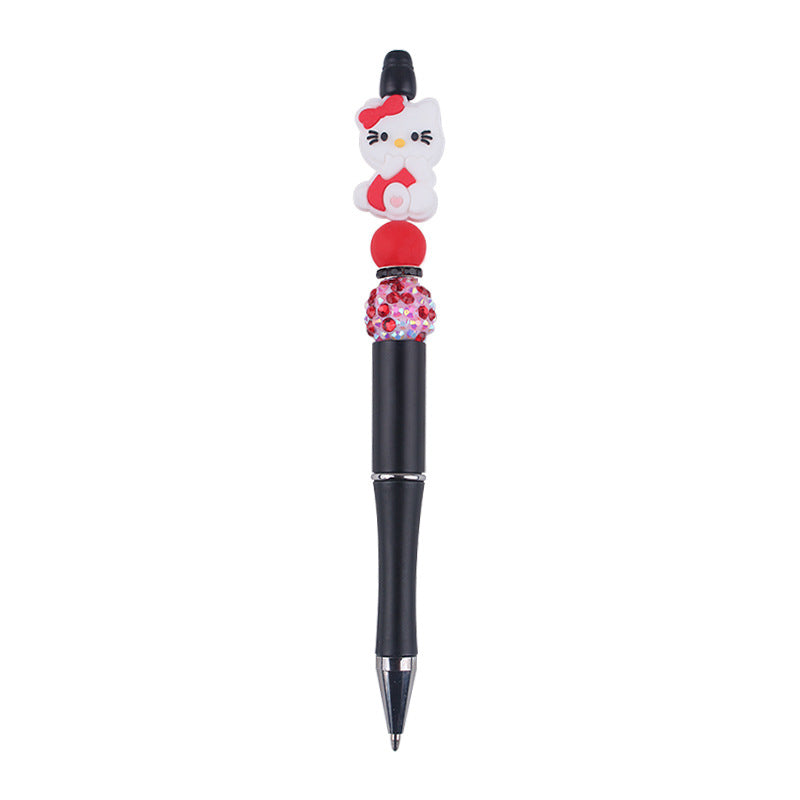 Wholesale  cartoon  cat silicone small gum beaded pen