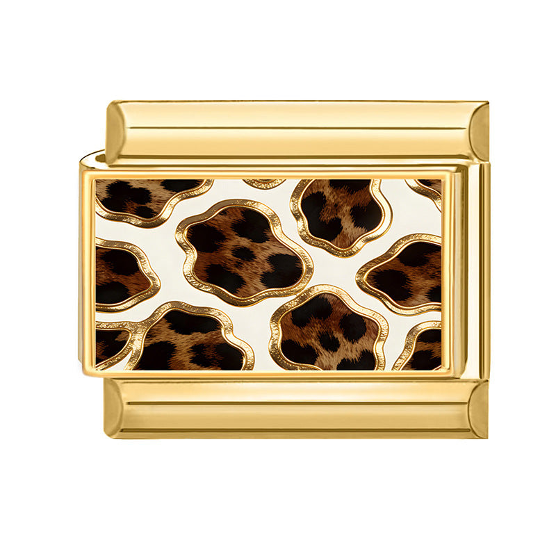 Wholesale Leopard Pattern DIY Modular Bracelet Accessories Alloy Plated Fashion Accessory for Boutique Resale
