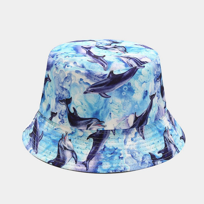 Wholesale Ocean Animal Pattern Double Sided Bucket Hat ACC-HT-LvYi008