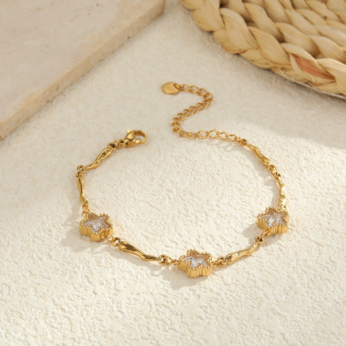 Wholesale Stainless steel colored zircon bracelet