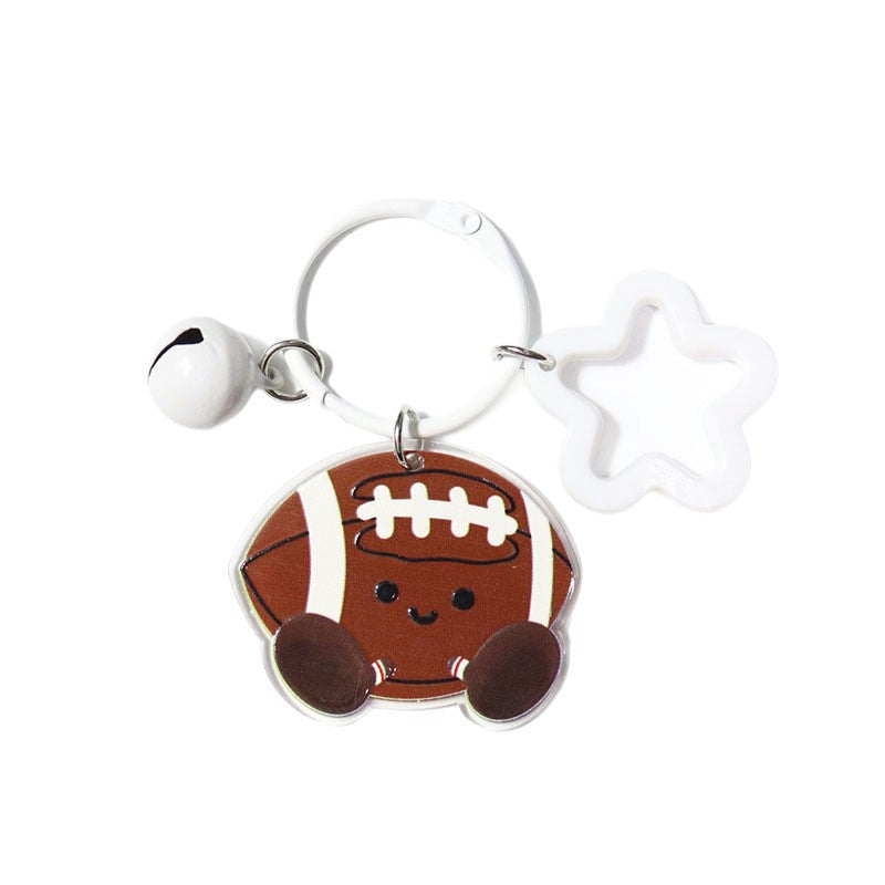 Wholesale Reversible Cartoon Sports Cap Acrylic  Keychain