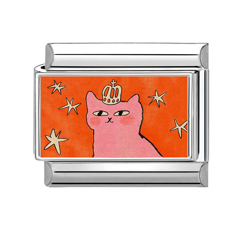 Wholesale Land Animal Italian Charms DIY pets Single Section Creative Stainless Steel Composable Bracelet