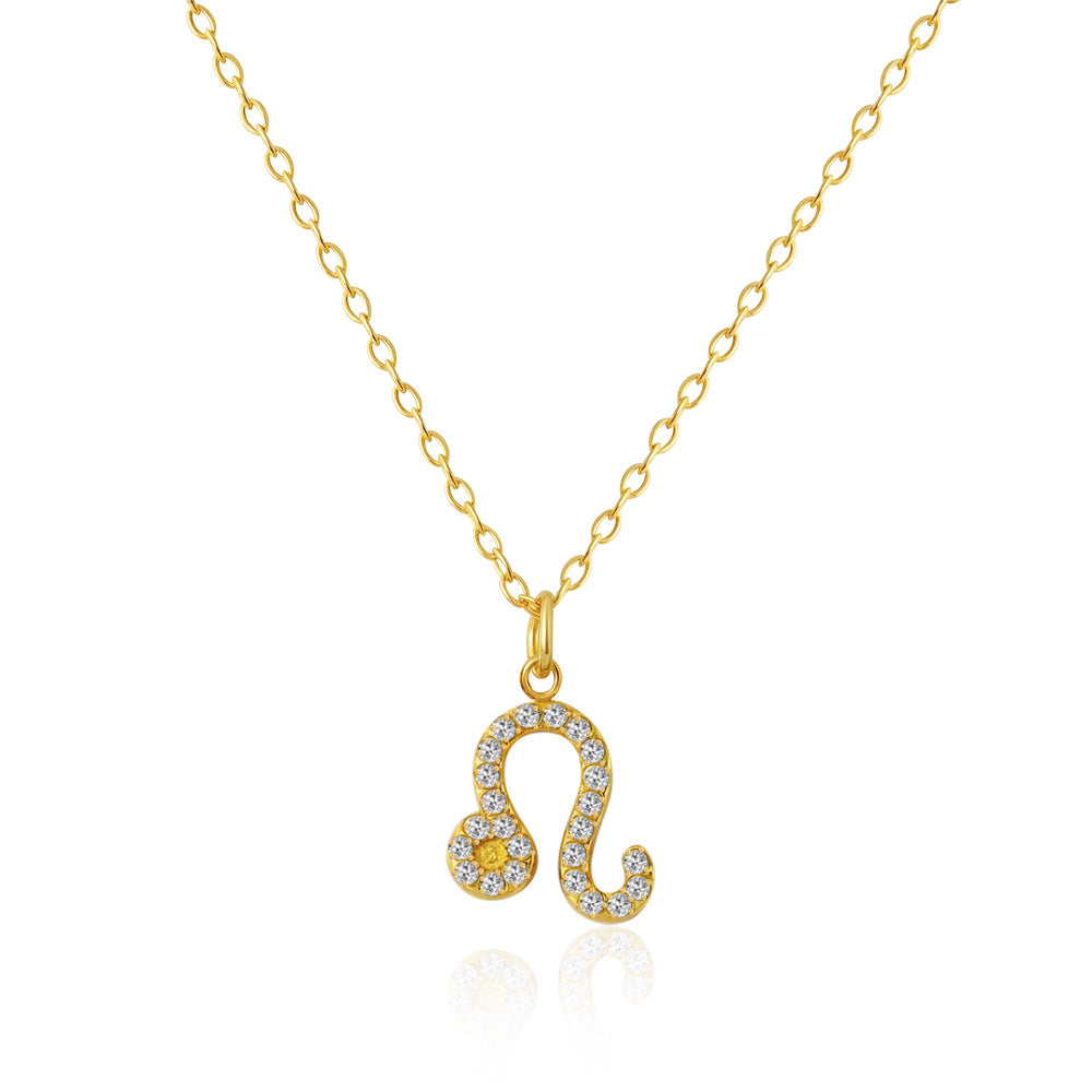 Wholesale Stainless steel contion pendant necklace with zircon setting