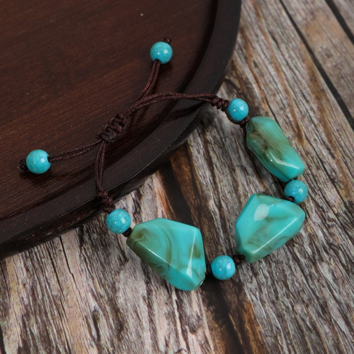 Wholesale Handmade Beaded Boho Vintage Ethnic Style Turquoise Bracelet ACC-BT-JunJie008