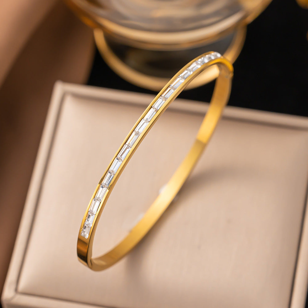 Wholesale 18K Gold Bamboo Titanium Steel Bracelet ACC-BT-Qinji006