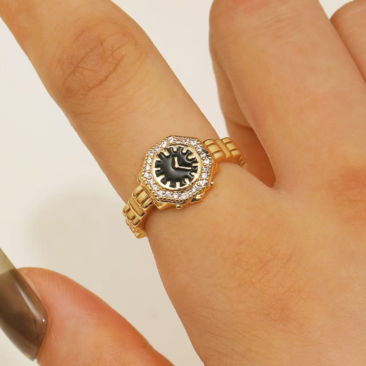 Wholesale copper gold-plated  watch hand open ring