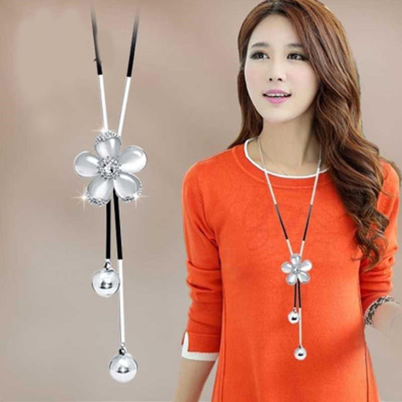 Wholesale  geometric zircon Pearl T-shaped buckle necklace