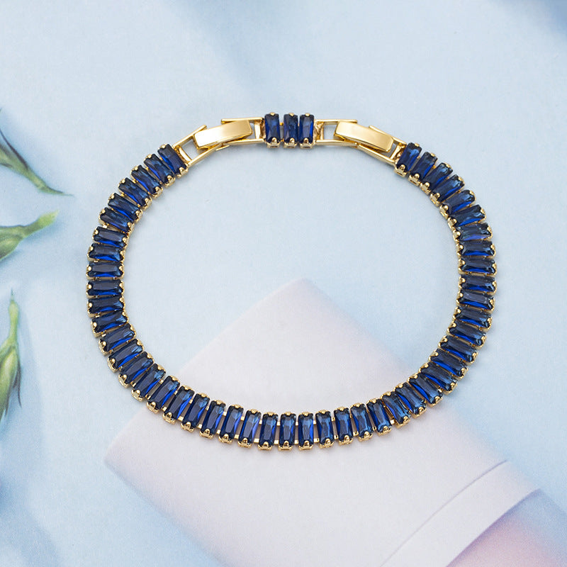 Wholesale Colorful Zircon Full Diamond Claw Chain Colorful Rice Beads Bracelet ACC-BT-Jiay003