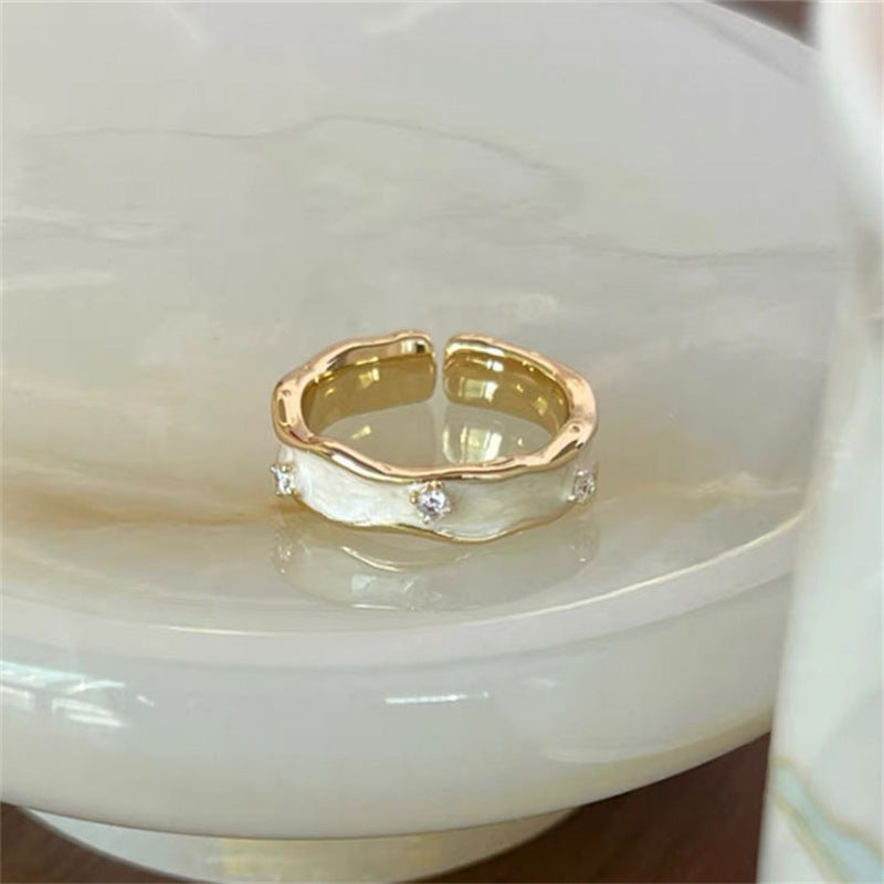 Wholesale French retro colorful zircon ring