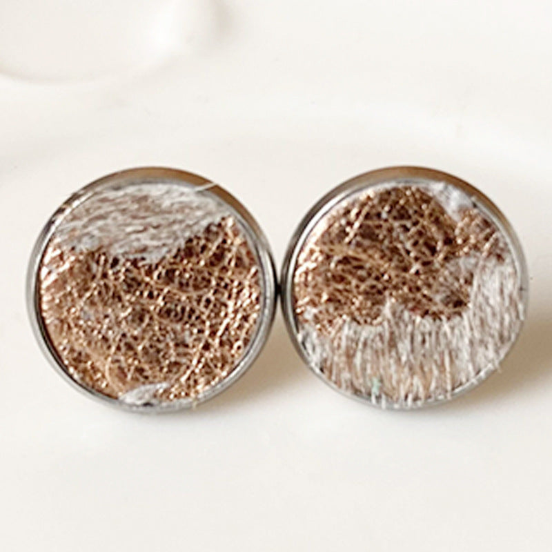 Wholesale 2pcs/ pack Stainless steel horsehair stud earrings