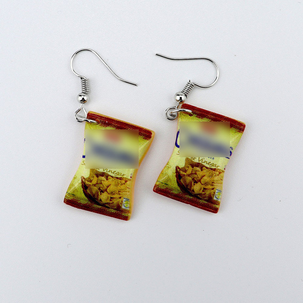 Wholesale  10pcs Creative  Fries Instant Noodles Earrings
