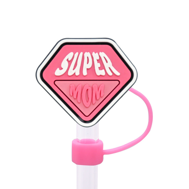 Wholesale Random 100pcs Mother's Day Straw Cover 10MM Straw Tube Cap