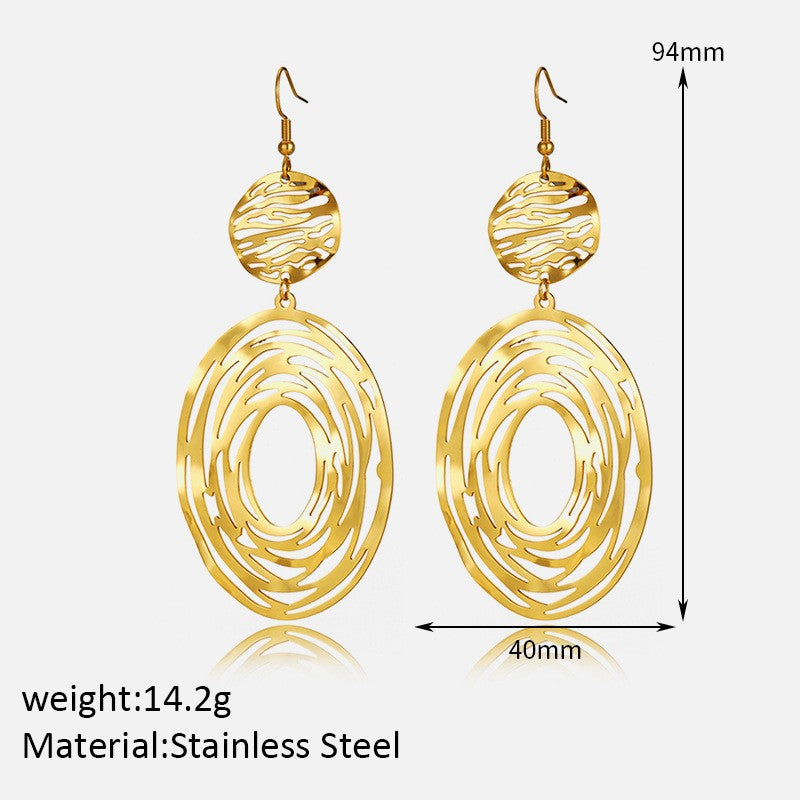 Wholesale  Luxury Geometric Shape Stainless Steel Earrings