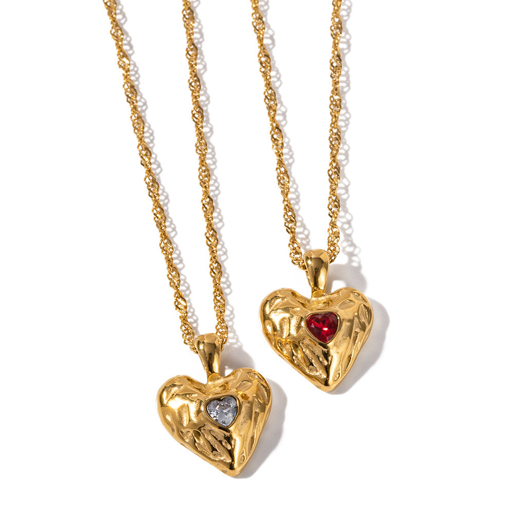 Wholesale Titanium steel necklace 18k gold stainless steel heart necklace