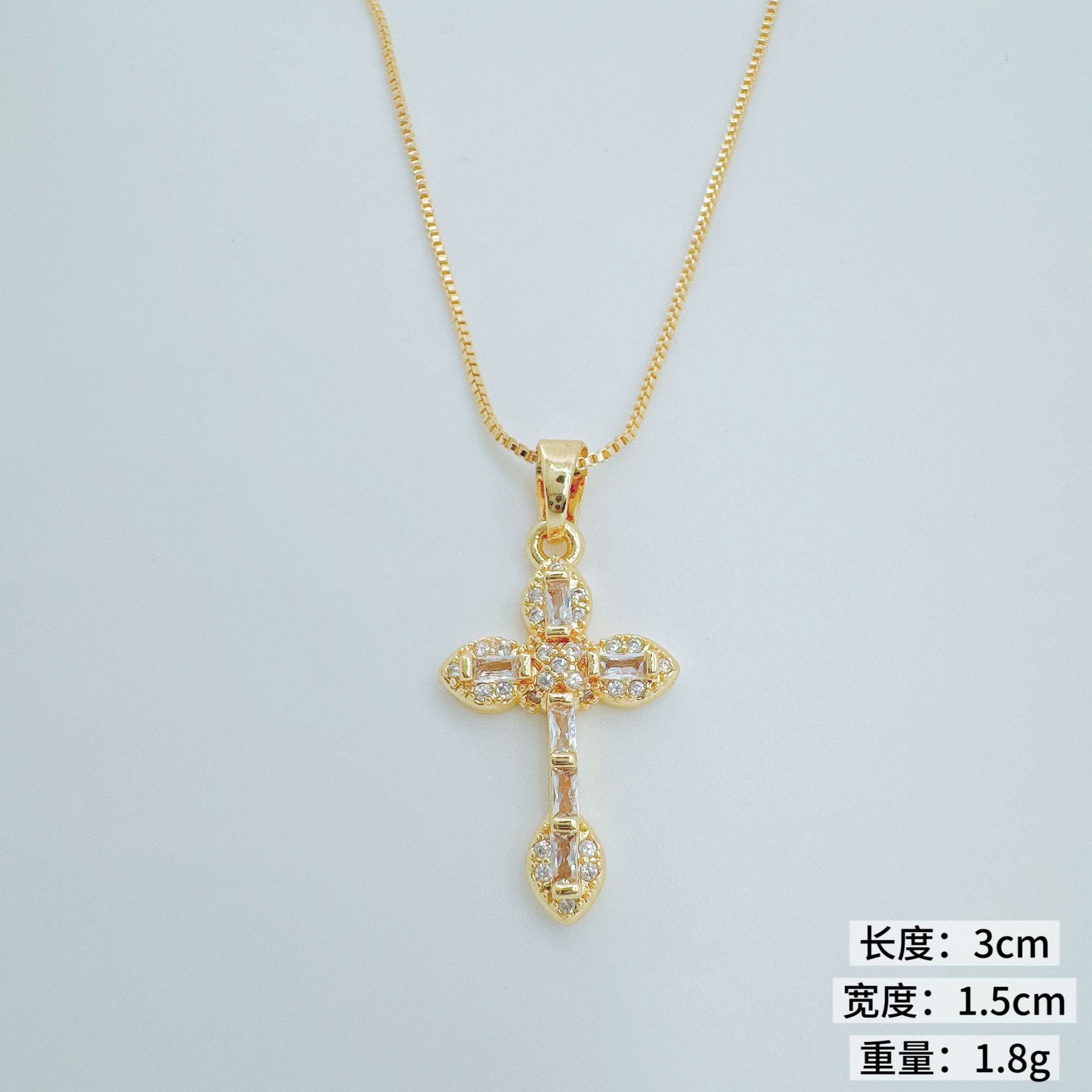 Wholesale French Vintage Cross Pendant Full Rhinestone Boutique Jewelry Gift