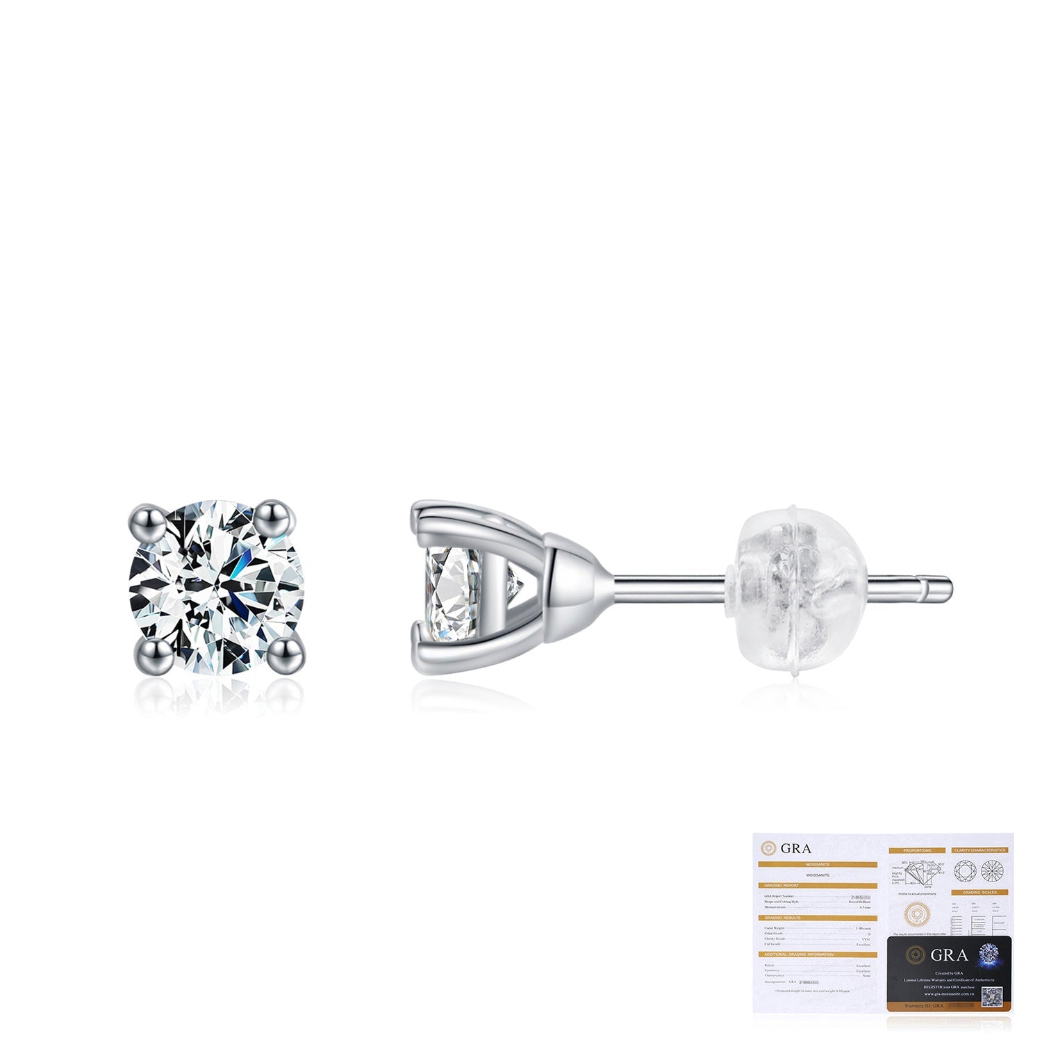 Wholesale S925 sterling silver moissanite light luxury earrings